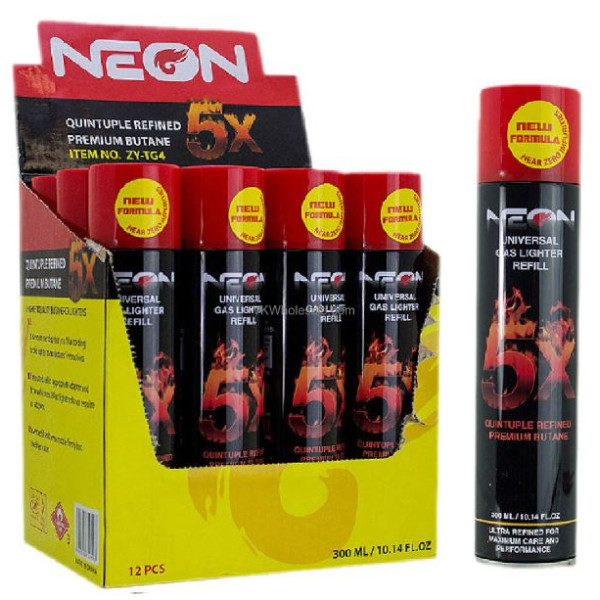 3163 Neon 10.4 oz (300ml) 5X Lighter Butane 12 ct (Doz 12 Units)