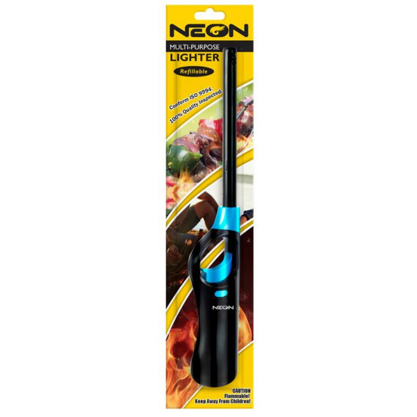 3112 Neon BBQ Lighter Blister Pack (Doz 12 Units)