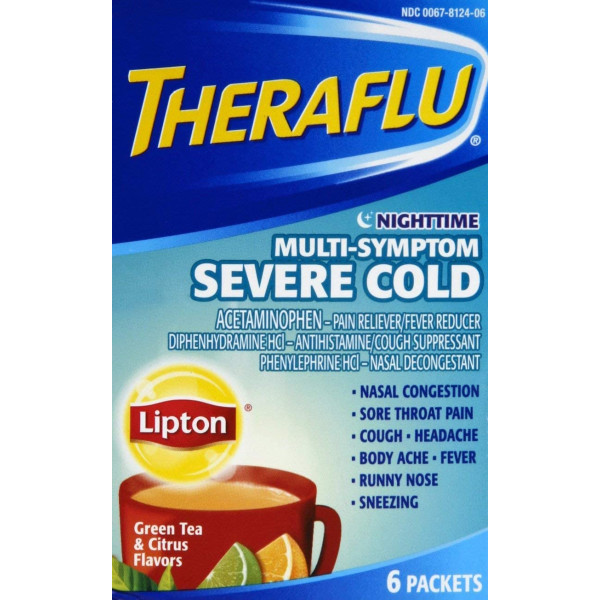 3388 Thera Flu Orange Nighttime 6 ct Sever Cold & Cough (3/PK)