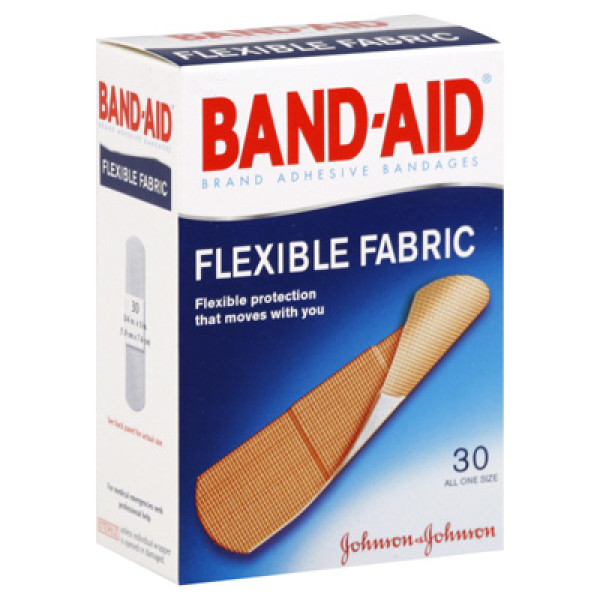 364431 J&J Band Aid Fabric AOS 30'S (6/PK)