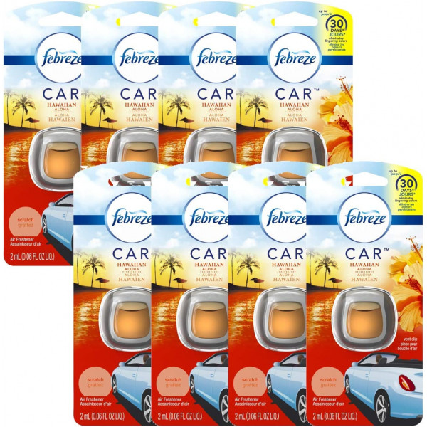 8145 Febreze Car Vent Clips Smoke Odor Eliminator, Fresh Citrus Scent, (Pack of 8)