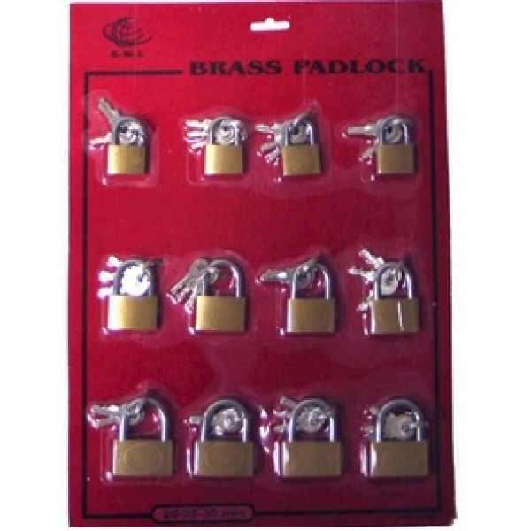 8644 Padlock Assorted 12/Card 30-35-40