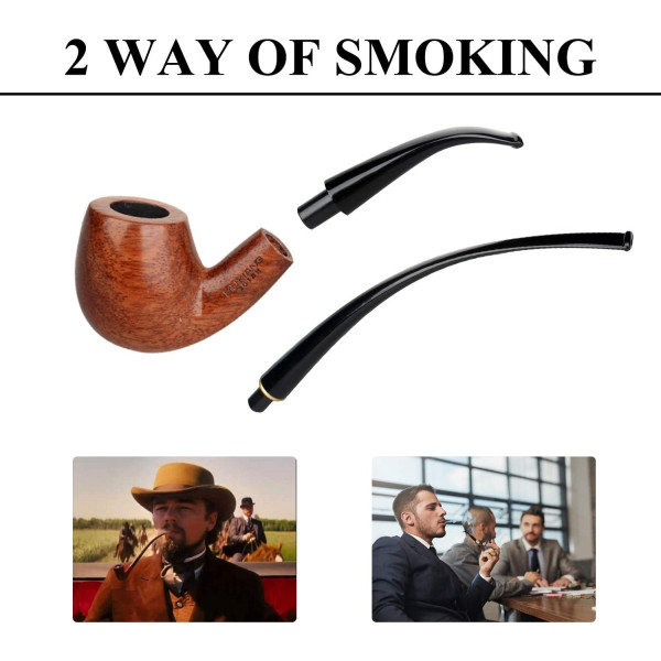 Tobacco Pipe Churchwarden Pipe Metal,Rubber,Leather