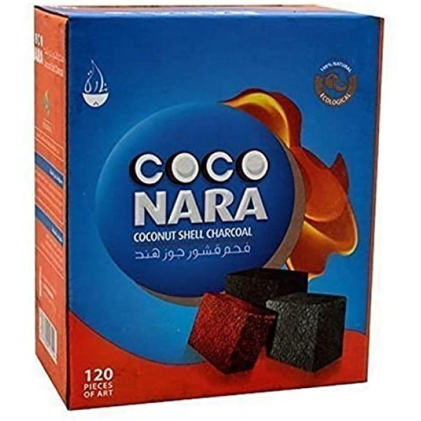 Coco Nara Hookah Shisha Natural Charcoals, 120 Count