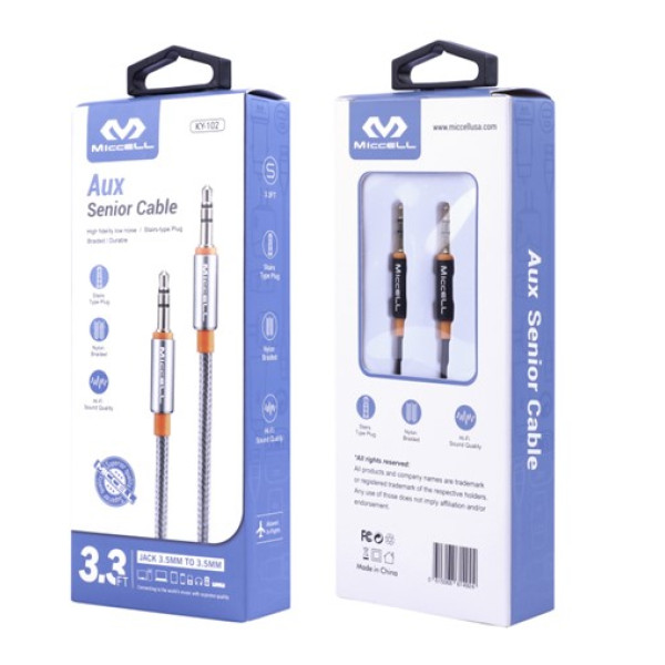 MC157 Miccell Aux Senior Cable 3.3ft (KY-102) Box pack
