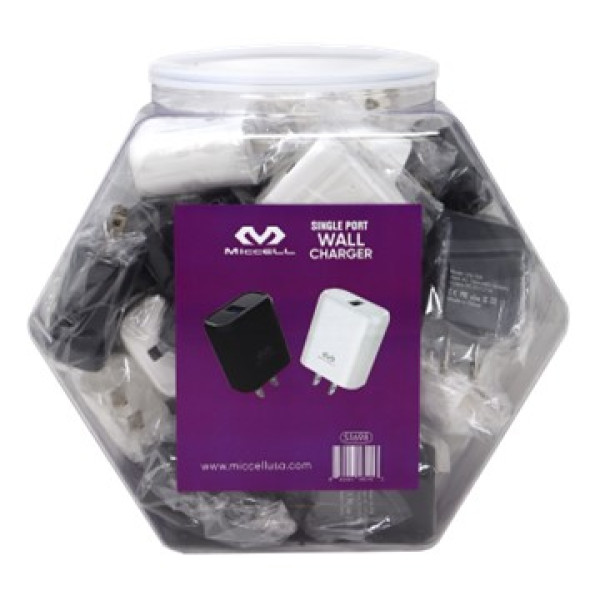 MC1698 Miccell Single Port Wall Chargers in a Jar 36ct