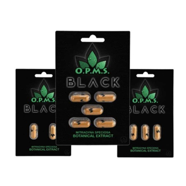 OPMS Black Kratom Capsules Blister Pack