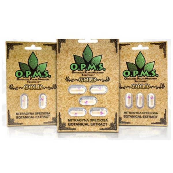 OPMS Gold Kratom Capsules Blister Pack