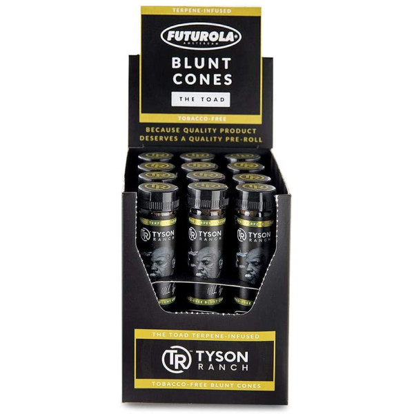 TYSON-02485 Futurola Pre Rolled Cones Tyson Ranch Terpene-Infused Blune Wraps(The Toad) - Rolling Papers with Filters - Rolling Cones - Pre Rolled Cones - Pre Rolled Tips (12 Count Box)