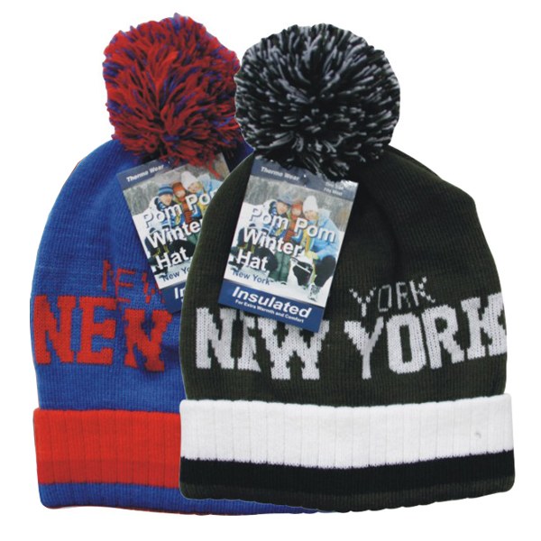 Winter Hat Pom Pom NY- 12's